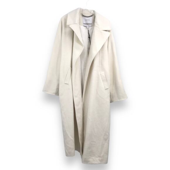 EAVES The Jacintha Faux Fur Coat L Womens Tie Waist Belt Open Front Longline NWD - Picture 3 of 8